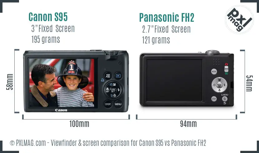 Canon S95 vs Panasonic FH2 Screen and Viewfinder comparison Canon S95 vs Panasonic FH2 Screen and Viewfinder comparison