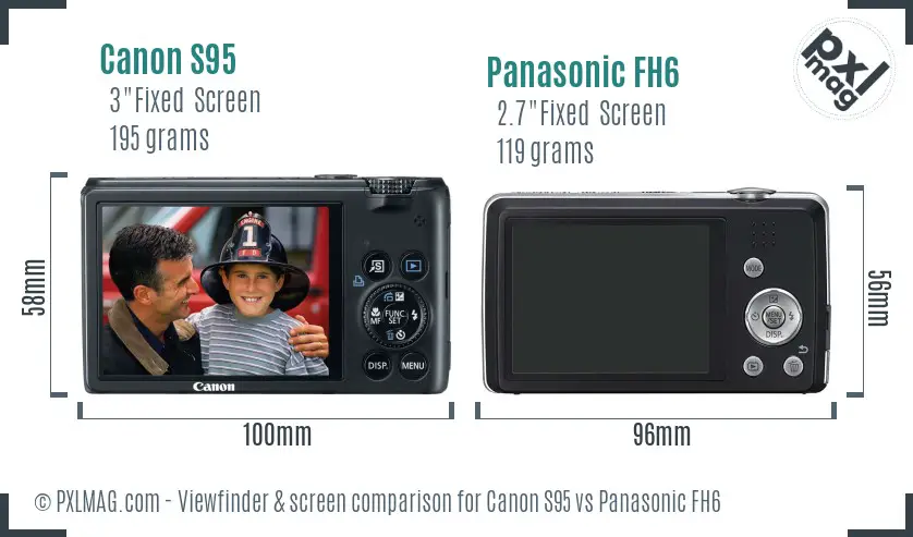 Canon S95 vs Panasonic FH6 Screen and Viewfinder comparison Canon S95 vs Panasonic FH6 Screen and Viewfinder comparison