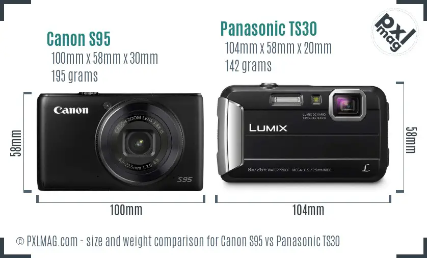 Canon S95 vs Panasonic TS30 size comparison Canon S95 vs Panasonic TS30 size comparison
