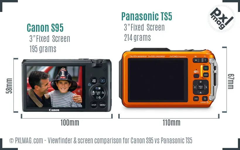 Canon S95 vs Panasonic TS5 Screen and Viewfinder comparison Canon S95 vs Panasonic TS5 Screen and Viewfinder comparison