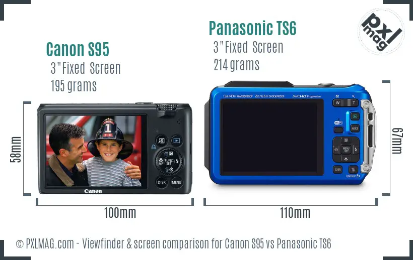 Canon S95 vs Panasonic TS6 Screen and Viewfinder comparison