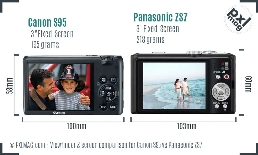 Canon S95 vs Panasonic ZS7 Screen and Viewfinder comparison Canon S95 vs Panasonic ZS7 Screen and Viewfinder comparison