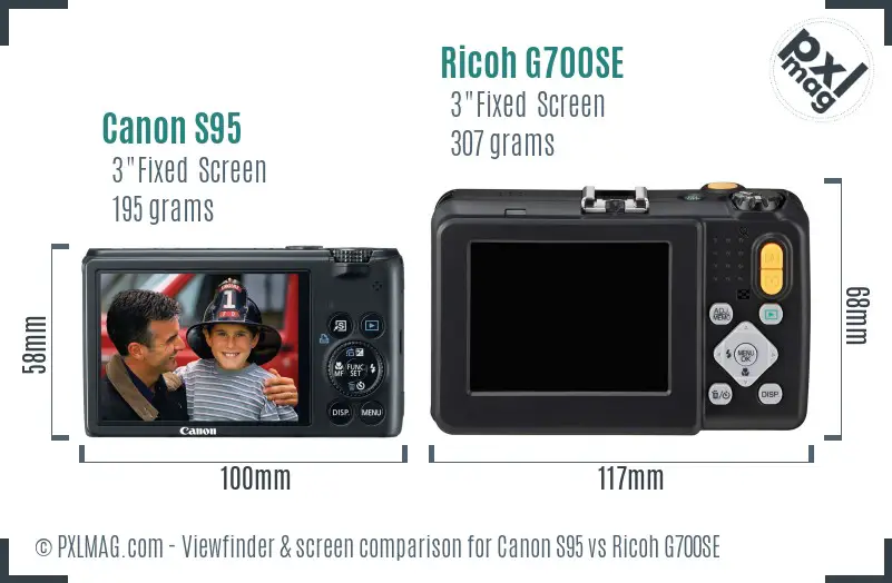 Canon S95 vs Ricoh G700SE Screen and Viewfinder comparison Canon S95 vs Ricoh G700SE Screen and Viewfinder comparison