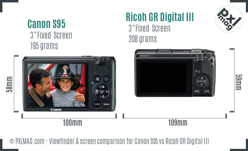 Canon S95 vs Ricoh GR Digital III Screen and Viewfinder comparison Canon S95 vs Ricoh GR Digital III Screen and Viewfinder comparison