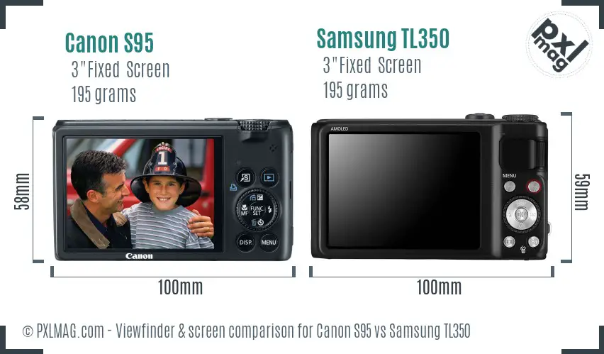 Canon S95 vs Samsung TL350 Screen and Viewfinder comparison Canon S95 vs Samsung TL350 Screen and Viewfinder comparison