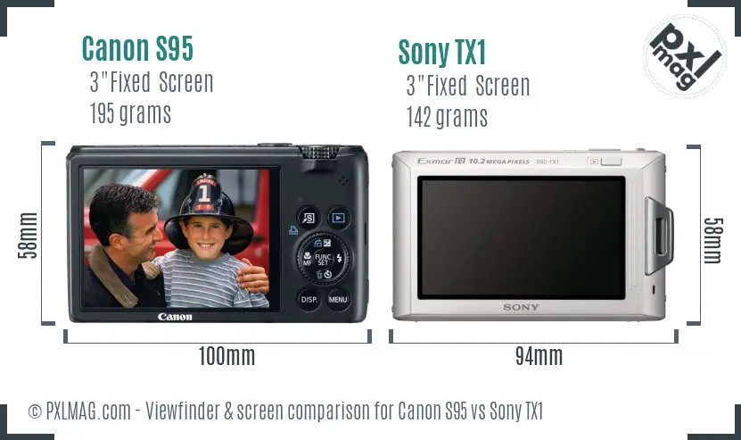Canon S95 vs Sony TX1 Screen and Viewfinder comparison Canon S95 vs Sony TX1 Screen and Viewfinder comparison
