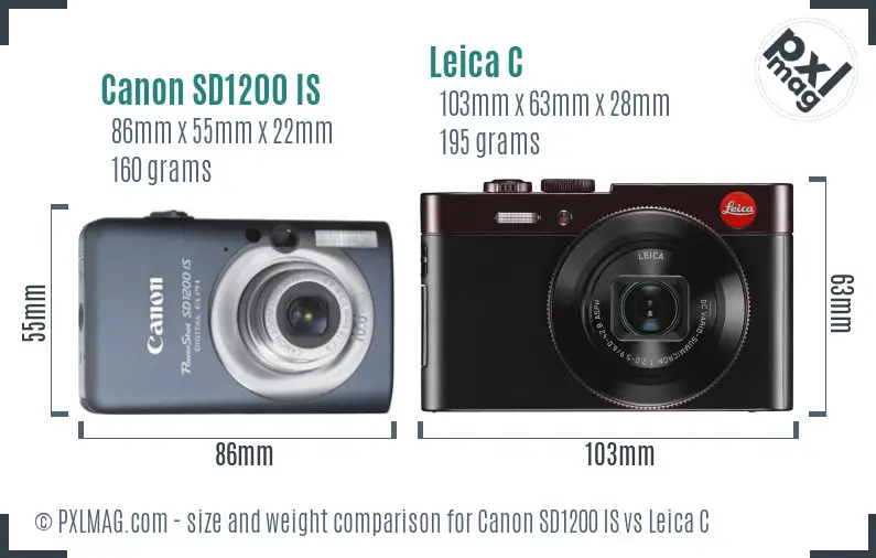 Canon SD1200 IS vs Leica C size comparison Canon SD1200 IS vs Leica C size comparison