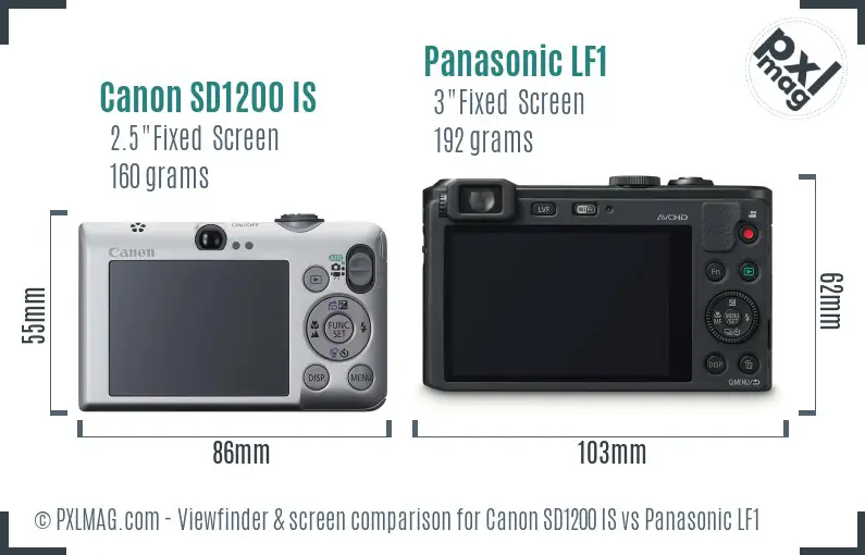 Canon SD1200 IS vs Panasonic LF1 Screen and Viewfinder comparison Canon SD1200 IS vs Panasonic LF1 Screen and Viewfinder comparison