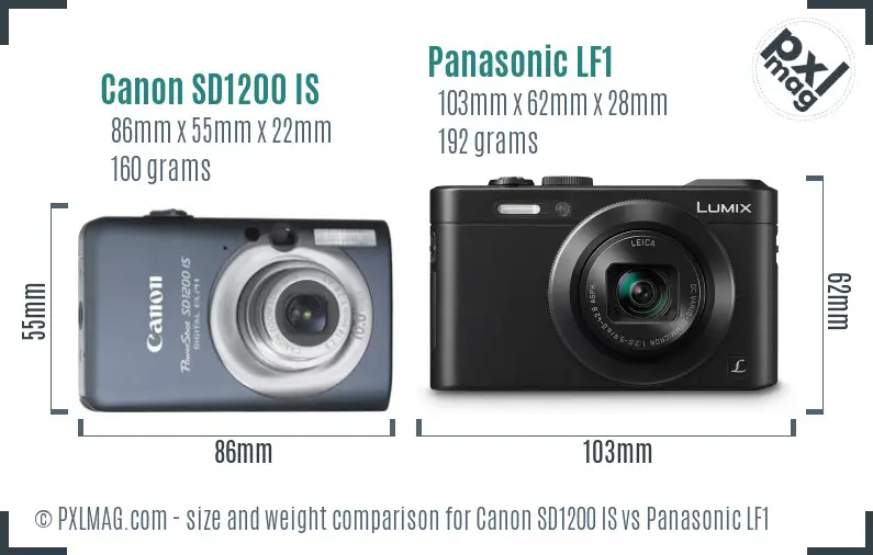 Canon SD1200 IS vs Panasonic LF1 size comparison Canon SD1200 IS vs Panasonic LF1 size comparison