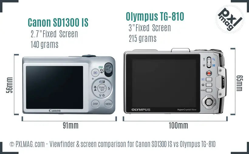 Canon SD1300 IS vs Olympus TG-810 Screen and Viewfinder comparison Canon SD1300 IS vs Olympus TG-810 Screen and Viewfinder comparison