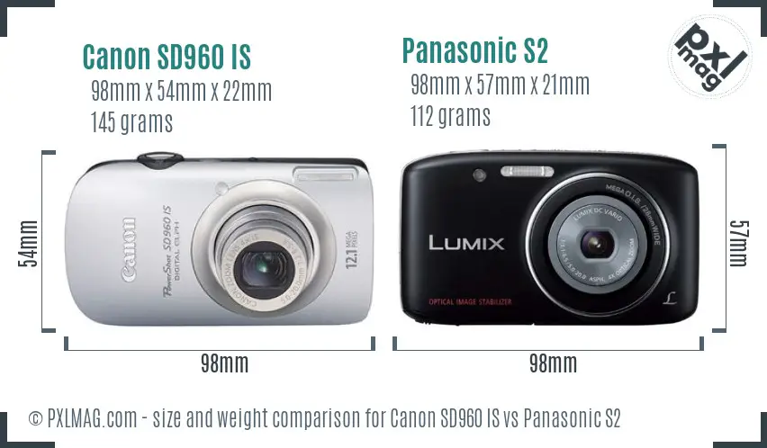 Canon SD960 IS vs Panasonic S2 size comparison Canon SD960 IS vs Panasonic S2 size comparison