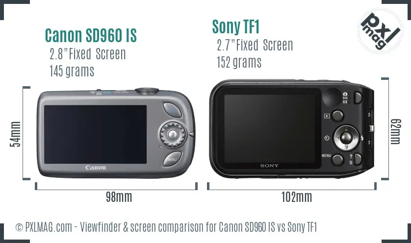 Canon SD960 IS vs Sony TF1 Screen and Viewfinder comparison Canon SD960 IS vs Sony TF1 Screen and Viewfinder comparison