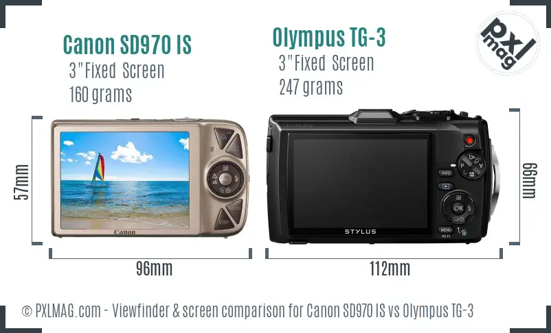 Canon SD970 IS vs Olympus TG-3 Screen and Viewfinder comparison Canon SD970 IS vs Olympus TG-3 Screen and Viewfinder comparison