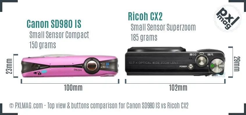 Top view design and control layout comparison
