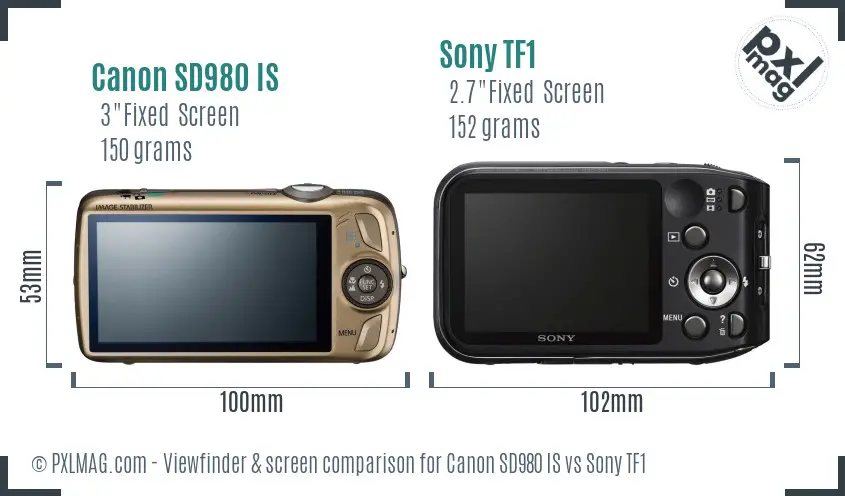 Canon SD980 IS vs Sony TF1 Screen and Viewfinder comparison Canon SD980 IS vs Sony TF1 Screen and Viewfinder comparison