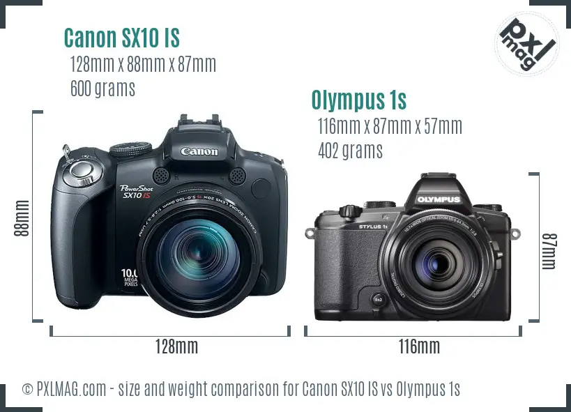 Canon SX10 IS vs Olympus 1s size comparison