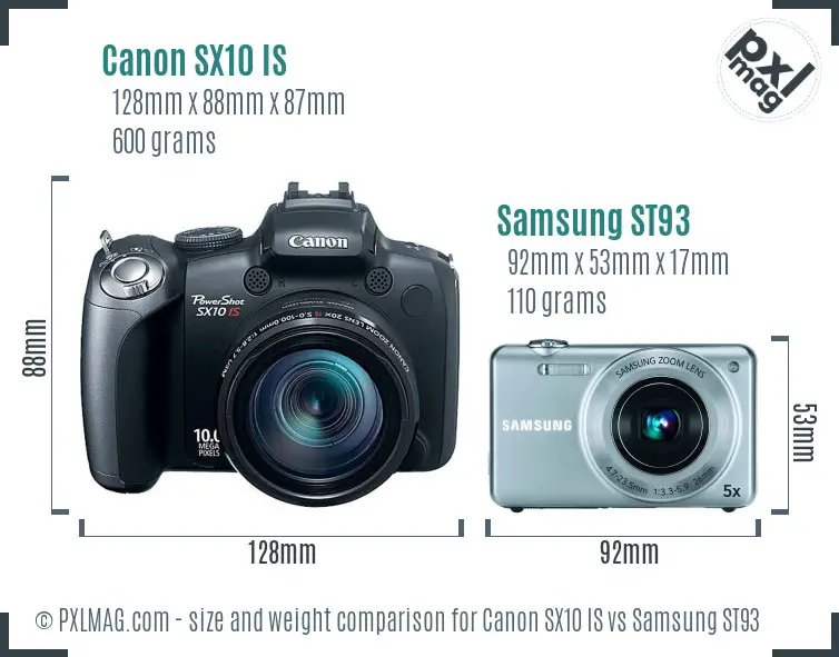 Canon SX10 IS vs Samsung ST93 size comparison Canon SX10 IS vs Samsung ST93 size comparison