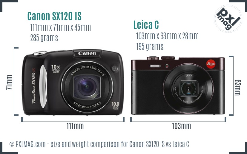 Canon SX120 IS vs Leica C size comparison Canon SX120 IS vs Leica C size comparison