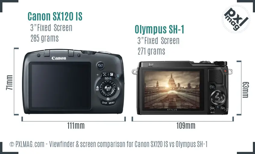 Canon SX120 IS vs Olympus SH-1 Screen and Viewfinder comparison Canon SX120 IS vs Olympus SH-1 Screen and Viewfinder comparison