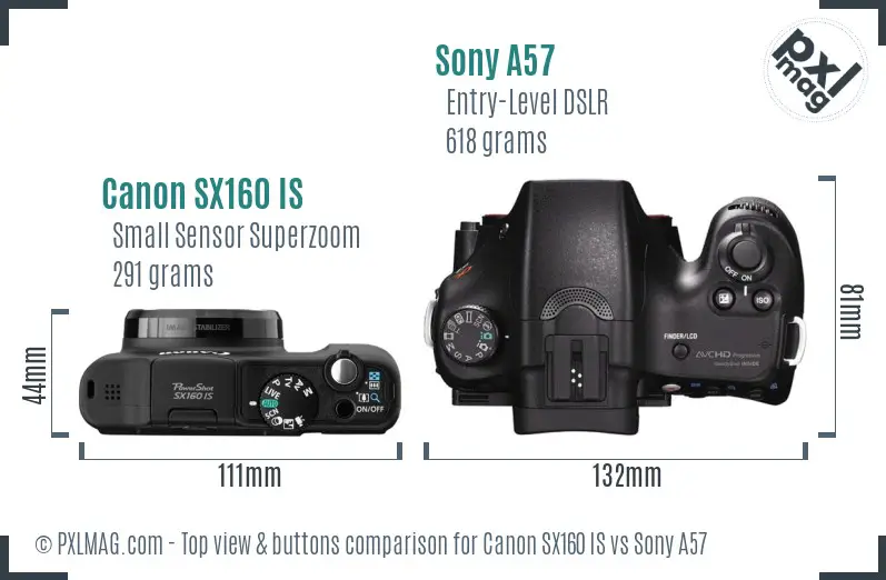 Top view design and control layout comparison