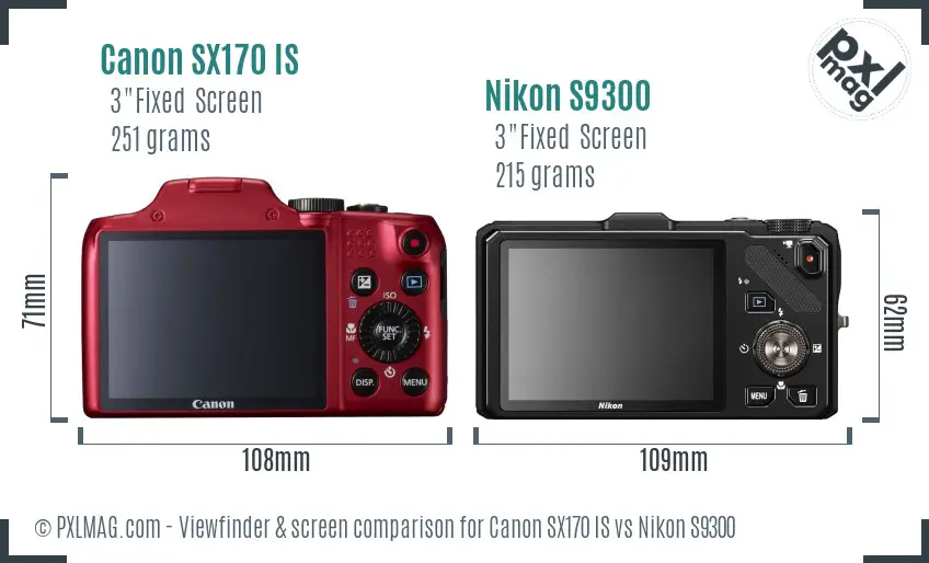 Canon SX170 IS vs Nikon S9300 Screen and Viewfinder comparison Canon SX170 IS vs Nikon S9300 Screen and Viewfinder comparison