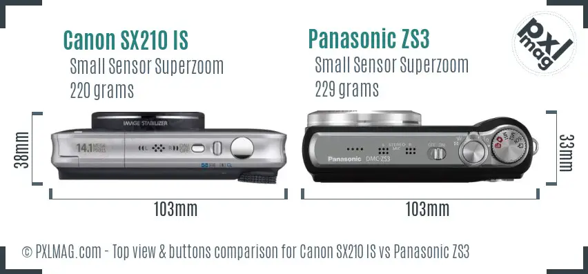 Top view design and control layout comparison