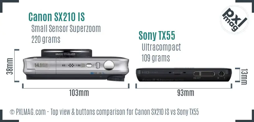 Top view design and control layout comparison