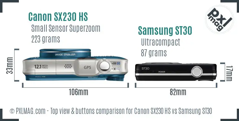 Top view design and control layout comparison