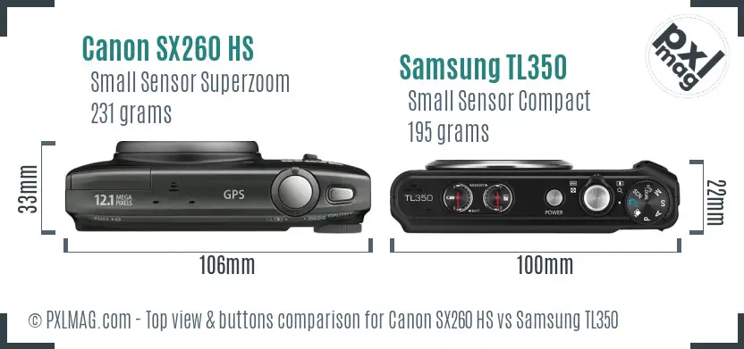 Top view design and control layout comparison