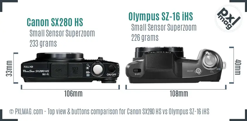 Top view design and control layout comparison