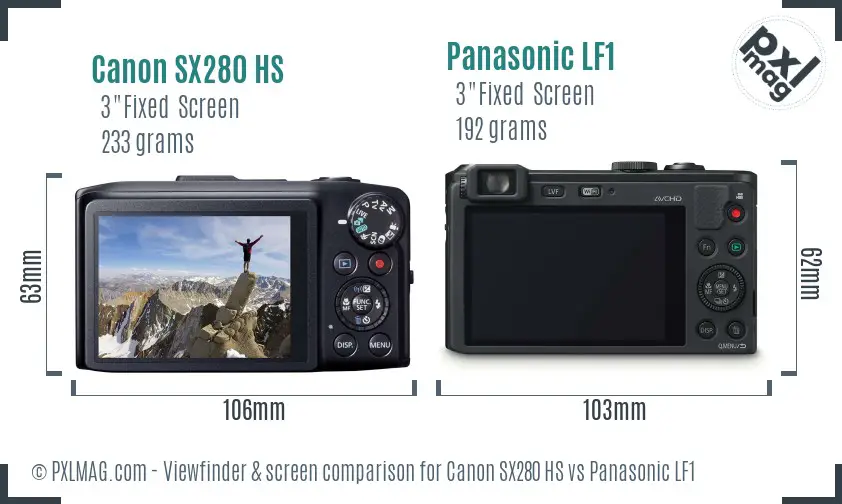 Canon SX280 HS vs Panasonic LF1 Screen and Viewfinder comparison Canon SX280 HS vs Panasonic LF1 Screen and Viewfinder comparison