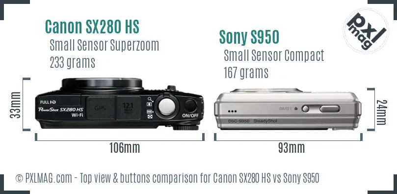 Top view design and control layout comparison