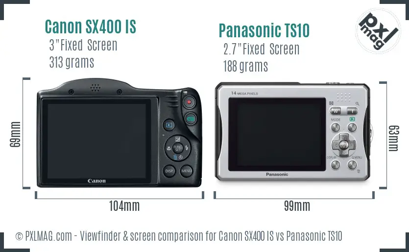 Canon SX400 IS vs Panasonic TS10 Screen and Viewfinder comparison Canon SX400 IS vs Panasonic TS10 Screen and Viewfinder comparison