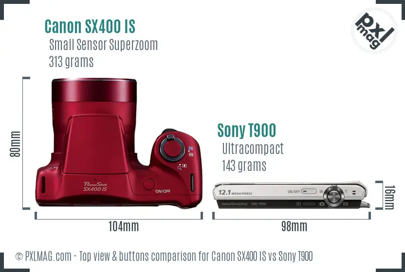 Top view design and control layout comparison
