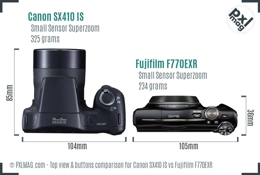 Top view design and control layout comparison