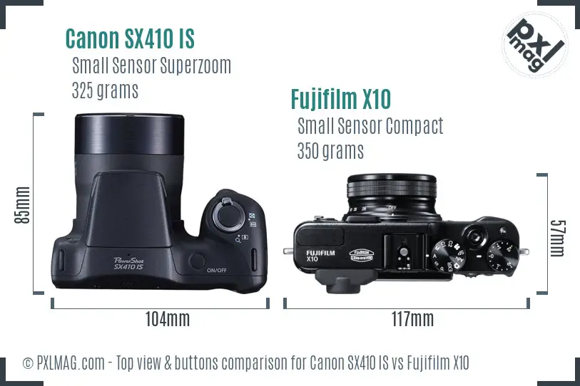 Top view design and control layout comparison