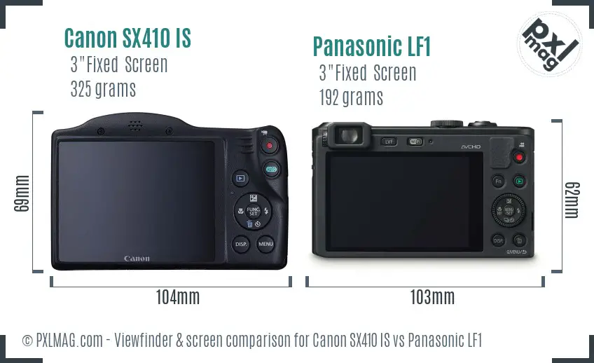 Canon SX410 IS vs Panasonic LF1 Screen and Viewfinder comparison Canon SX410 IS vs Panasonic LF1 Screen and Viewfinder comparison