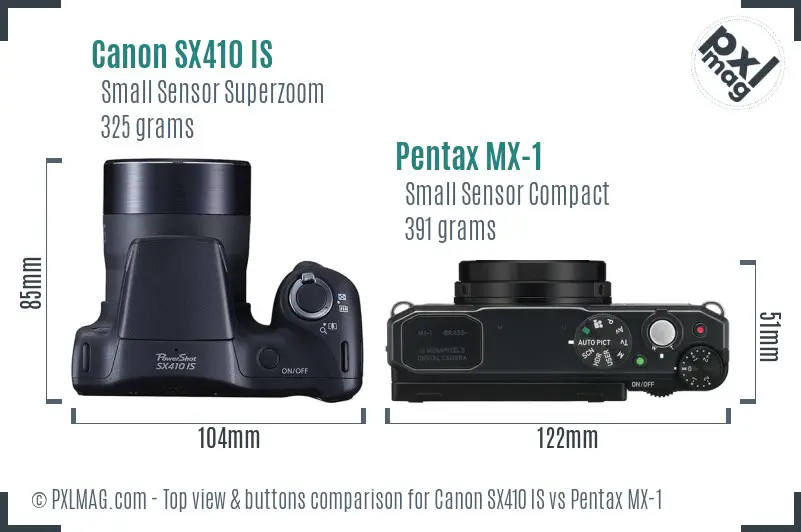 Top view design and control layout comparison