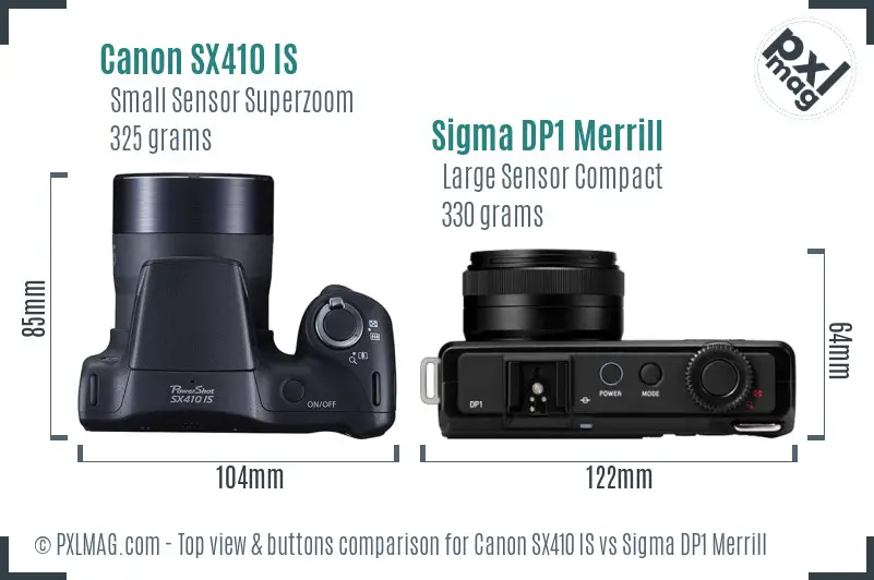 Top view design and control layout comparison