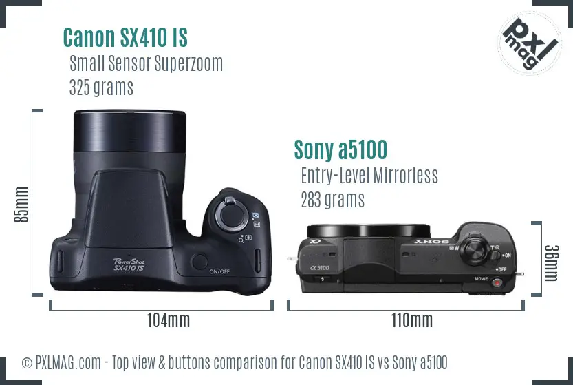 Top view design and control layout comparison