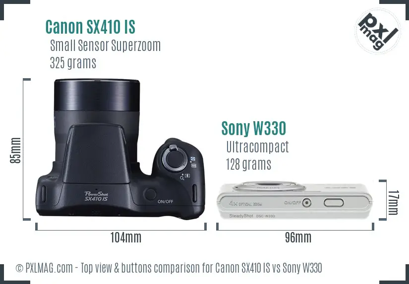 Top view design and control layout comparison