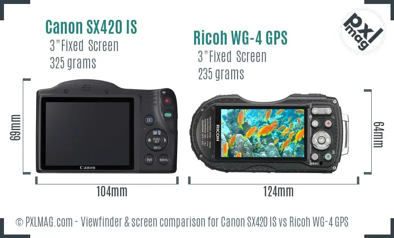 Canon SX420 IS vs Ricoh WG-4 GPS Screen and Viewfinder comparison