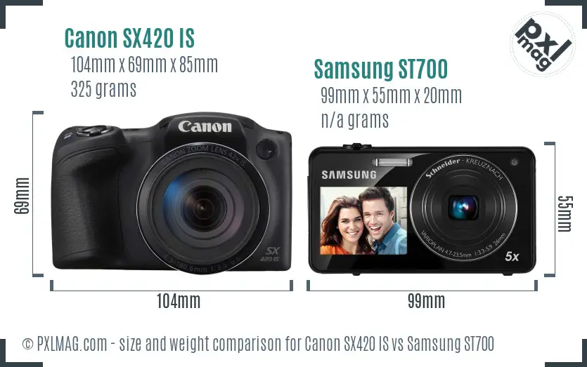 Canon SX420 IS vs Samsung ST700 size comparison Canon SX420 IS vs Samsung ST700 size comparison