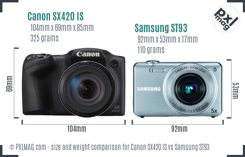 Canon SX420 IS vs Samsung ST93 size comparison Canon SX420 IS vs Samsung ST93 size comparison