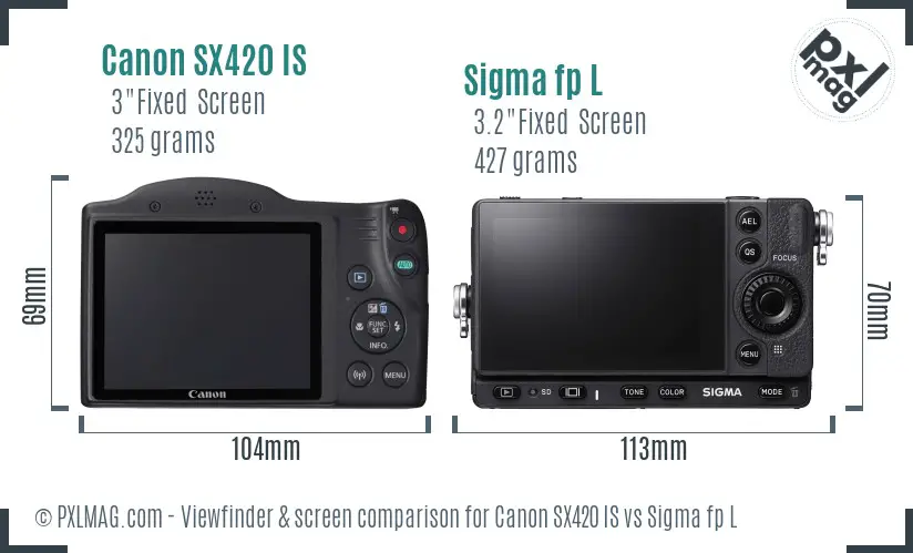 Canon SX420 IS vs Sigma fp L Screen and Viewfinder comparison Canon SX420 IS vs Sigma fp L Screen and Viewfinder comparison