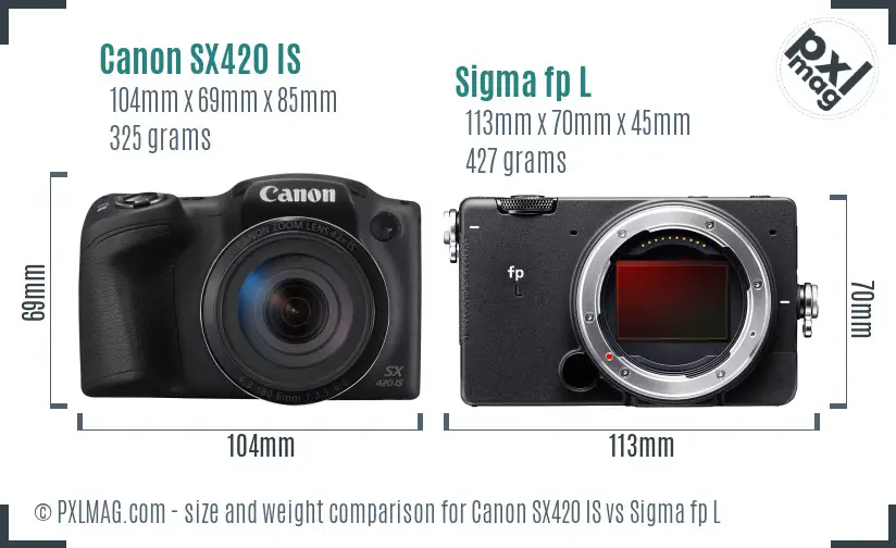 Canon SX420 IS vs Sigma fp L size comparison Canon SX420 IS vs Sigma fp L size comparison