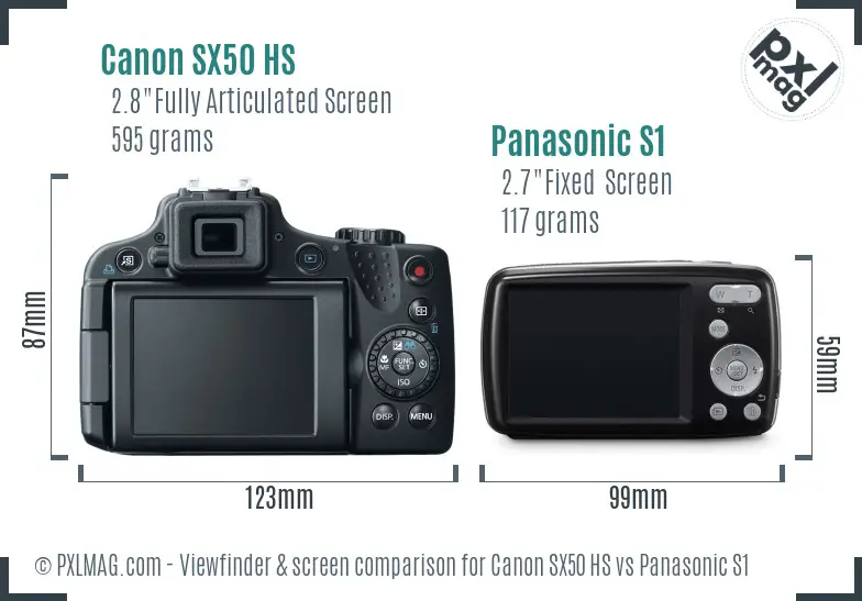 Canon SX50 HS vs Panasonic S1 Screen and Viewfinder comparison Canon SX50 HS vs Panasonic S1 Screen and Viewfinder comparison
