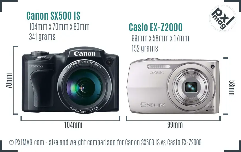 Canon SX500 IS vs Casio EX-Z2000 size comparison Canon SX500 IS vs Casio EX-Z2000 size comparison