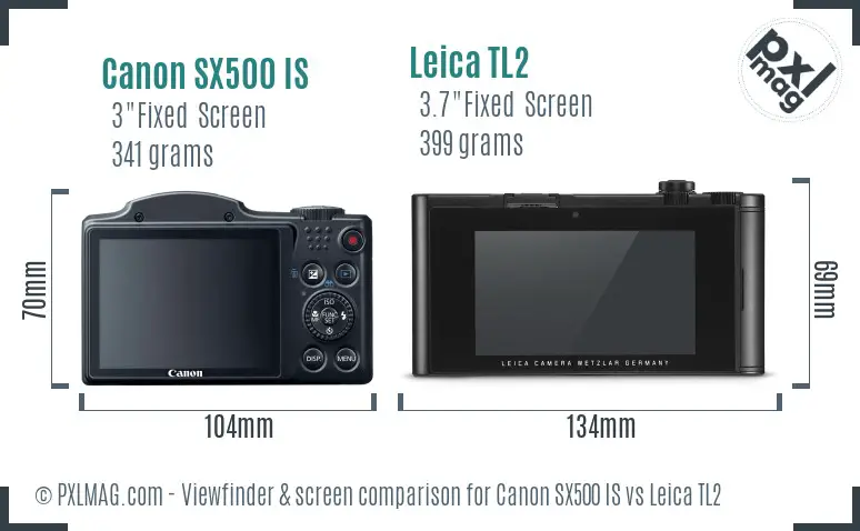 Canon SX500 IS vs Leica TL2 Screen and Viewfinder comparison