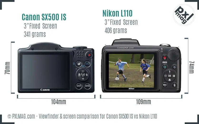 Canon SX500 IS vs Nikon L110 Screen and Viewfinder comparison Canon SX500 IS vs Nikon L110 Screen and Viewfinder comparison